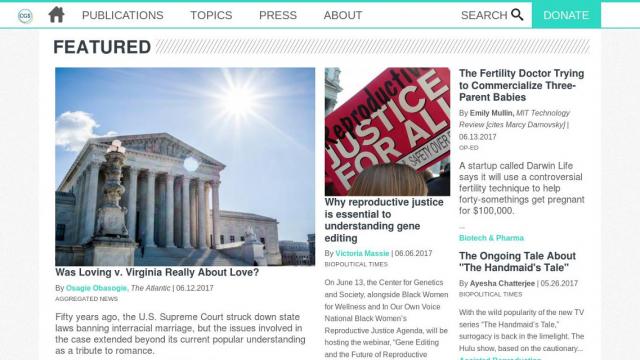 Center for Genetics and Society Website